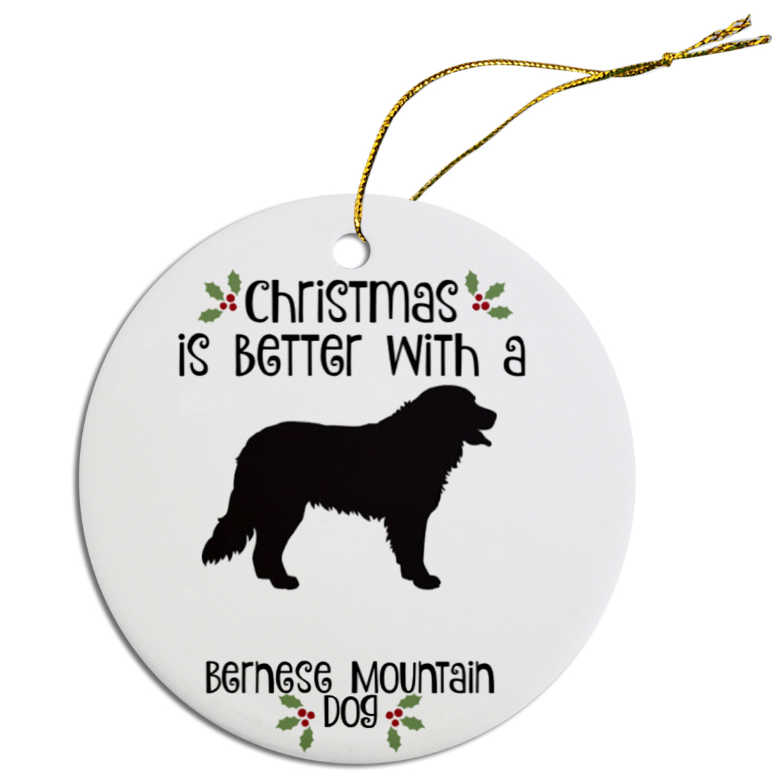 Breed Specific Round Christmas Ornament Bernese Mountain Dog